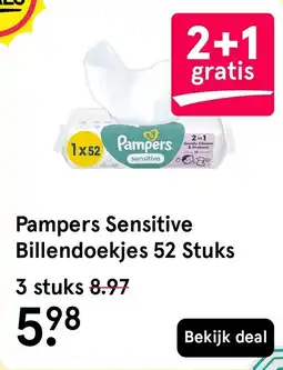 Etos Pampers Sensitive Billendoekjes aanbieding