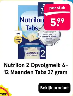 Etos Nutrilon 2 Opvolgmelk 6- 12 Maanden Tabs aanbieding