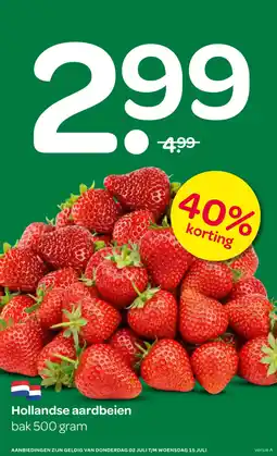 Spar Hollandse aardbeien aanbieding