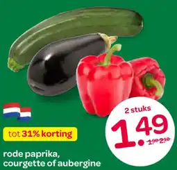 Spar Rode paprika, courgette of aubergine aanbieding
