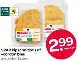 Spar SPAR kipschnitzels of cordon bleu aanbieding