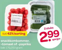 Spar Snackkomkommer, tomaat of paprika aanbieding