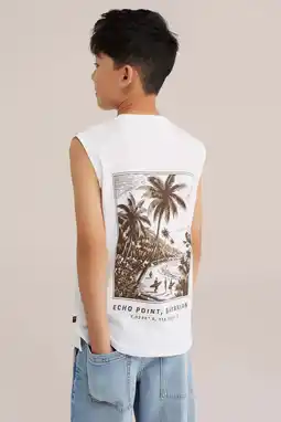 Wehkamp WE Fashion tanktop met backprint wit aanbieding