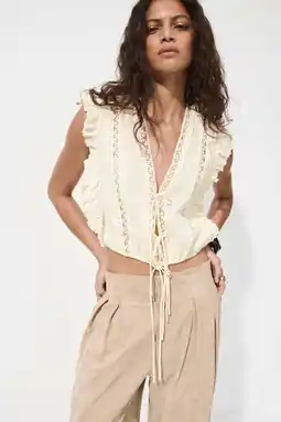 Wehkamp Mango top broderie beige aanbieding