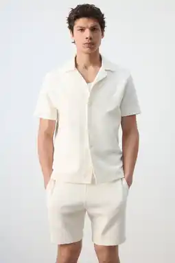 Wehkamp Mango Man katoenen regular fit overhemd - lichtbeige aanbieding