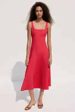 Wehkamp Mango katoenen midijurk - rood aanbieding
