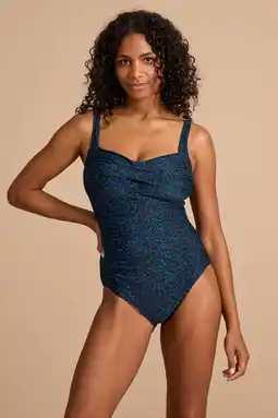 Wehkamp BEACHWAVE corrigerend badpak blauw/zwart aanbieding