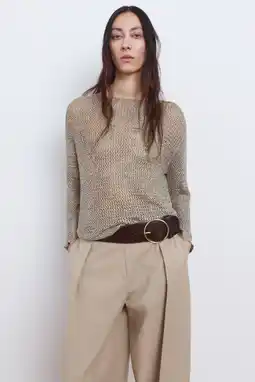 Wehkamp Mango pullover beige met glitter aanbieding