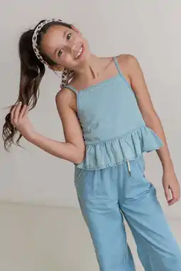 Wehkamp Like Flo spaghettitop lichtblauw aanbieding