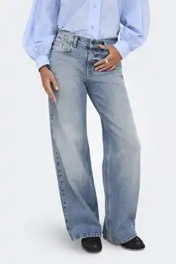 Wehkamp ONLY wide leg jeans light blue denim aanbieding