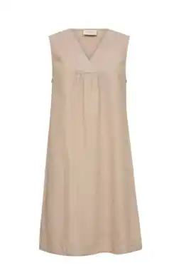 Wehkamp FREEQUENT linnen zomerjurk beige aanbieding