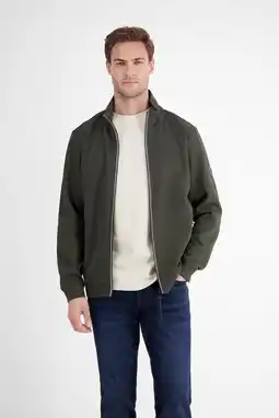 Wehkamp LERROS sweatvest met textuur donkergroen aanbieding