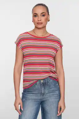 Wehkamp Geisha gestreepte top rood fijn gebreid aanbieding