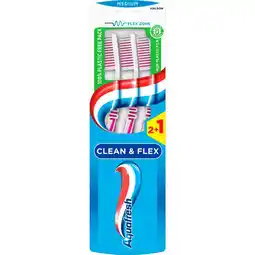 Etos Aquafresh Clean & Flex Medium Tandenborstels 3 stuks aanbieding