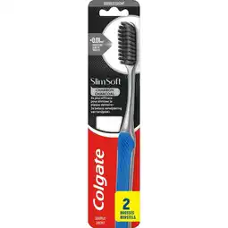 Etos Colgate Slim Soft Charcoal Tandenborstels 2 stuks aanbieding