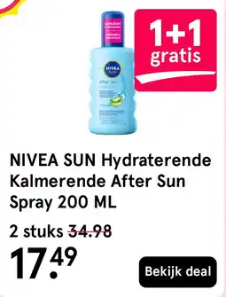 Etos NIVEA SUN Hydraterende Kalmerende After Sun Spray 200 ML aanbieding