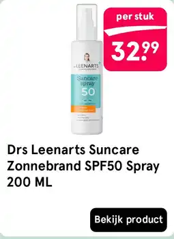 Etos Drs Leenarts Suncare Zonnebrand SPF50 Spray 200 ML aanbieding