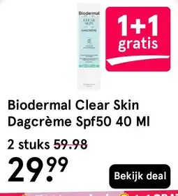 Etos Biodermal Clear Skin Dagcrème Spf50 40 Ml aanbieding