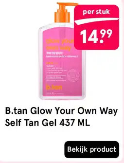 Etos B.tan Glow Your Own Way Self Tan Gel 437 ML aanbieding