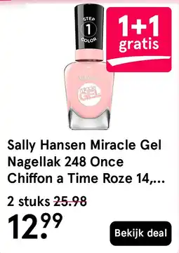 Etos Sally Hansen Miracle Gel Nagellak 248 Once Chiffon a Time Roze 14,7 ML aanbieding