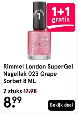 Etos Rimmel London SuperGel Nagellak 023 Grape Sorbet 8 ML aanbieding
