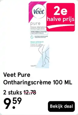 Etos Veet Pure Ontharingscrème 100 ML aanbieding