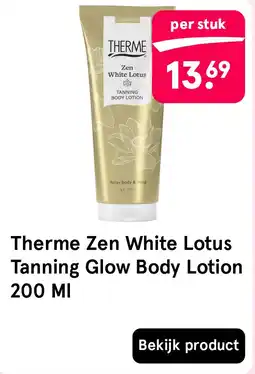Etos Therme Zen White Lotus Tanning Glow Body Lotion 200 Ml aanbieding