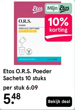 Etos Etos O.R.S. Poeder Sachets 10 stuks aanbieding