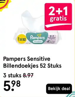 Etos Pampers Sensitive Billendoekjes 52 Stuks aanbieding