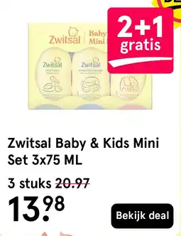 Etos Zwitsal Baby & Kids Mini Set 3x75 ML aanbieding