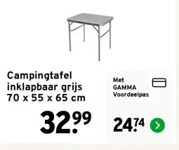 GAMMA Campingtafel inklapbaar grijs 70 x 55 x 65 cm aanbieding