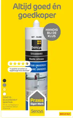 Praxis Sencys siliconenkit sanitair aanbieding