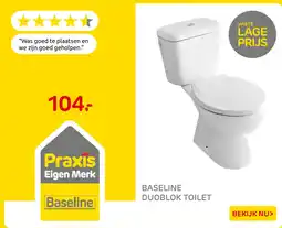 Praxis Baseline duoblok toilet aanbieding