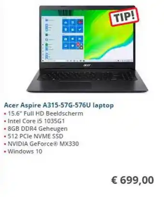 Informatique Acer Aspire A315-57G-576U Laptop aanbieding