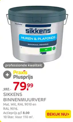 Praxis Sikkens binnenmuurverf aanbieding