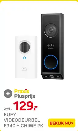 Praxis Eufy videodeurbel E340 + chime 2k aanbieding