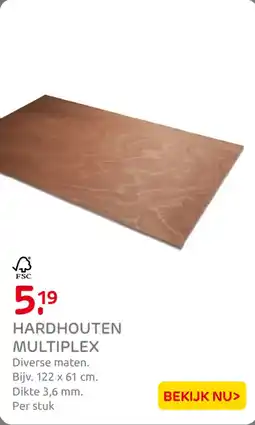 Praxis Hardhouten multiplex aanbieding