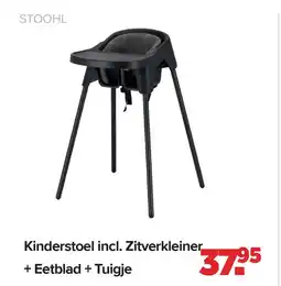 Baby-Dump Kinderstoel incl. Zitverkleiner + Eetblad + Tuigje aanbieding