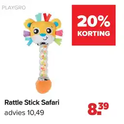 Baby-Dump Rattle Stick Safari aanbieding