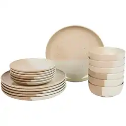 Action Azur serviesset met gespikkeld design - beige/roze aanbieding