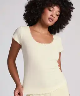 Hunkemoller Hunkemöller Rib Jersey Top Geel aanbieding