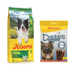 Zooplus 12,5 kg Josera droogvoer voor honden + 180 g Josera Denties gratis! - Adult Festival Zalm & Kip aanbieding