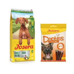 Zooplus 12,5 kg Josera droogvoer voor honden + 180 g Josera Denties gratis! - Dagelijks Menu Adult Eend aanbieding