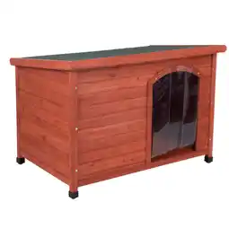 Zooplus L: B 116 x D 79 x H 82 cm - Woody Platdak-Hondenhok met Kunststof Deur aanbieding
