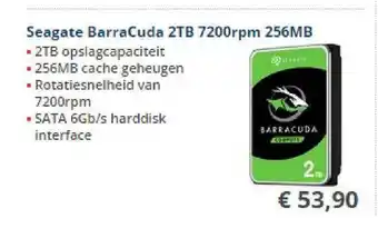 Informatique Seagate Barracuda 2TB 7200rpm 256MB aanbieding