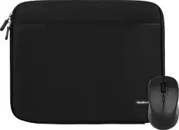 Coolblue BlueBuilt Laptophoes breedte 33 cm 14 inch M Zwart + Nexum Draadloze muis aanbieding