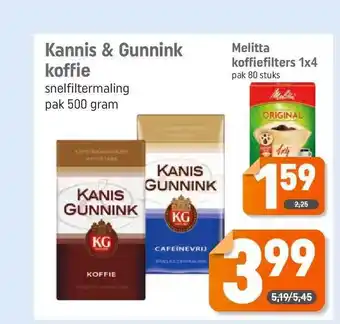 Dagwinkel Kannis & Gunnink koffie 500 gram aanbieding