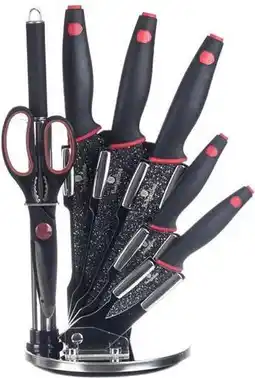 Bol.com Berlinger Haus 2119 - 8 delige messenset - met houder - Black Stone Touch Line aanbieding