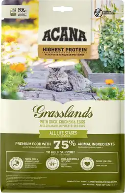 Intratuin Acana kattenvoer brokken Grasslands adult gevogelte 340 g aanbieding