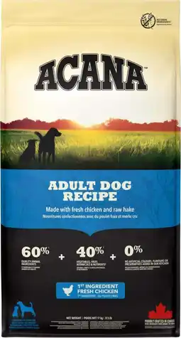 Intratuin Acana hondenvoer Heritage adult kip 17 kg aanbieding